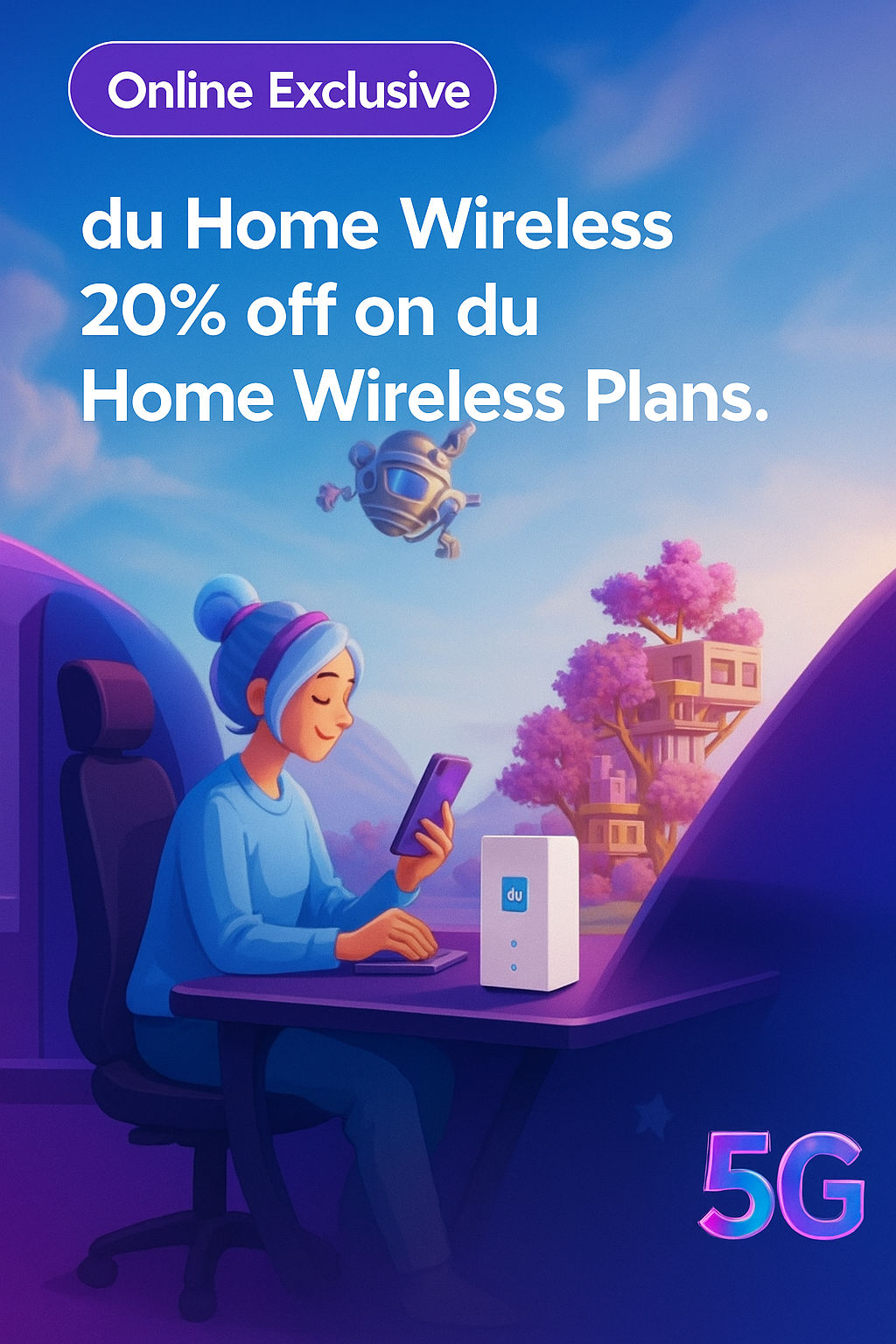 Person using du mobile services